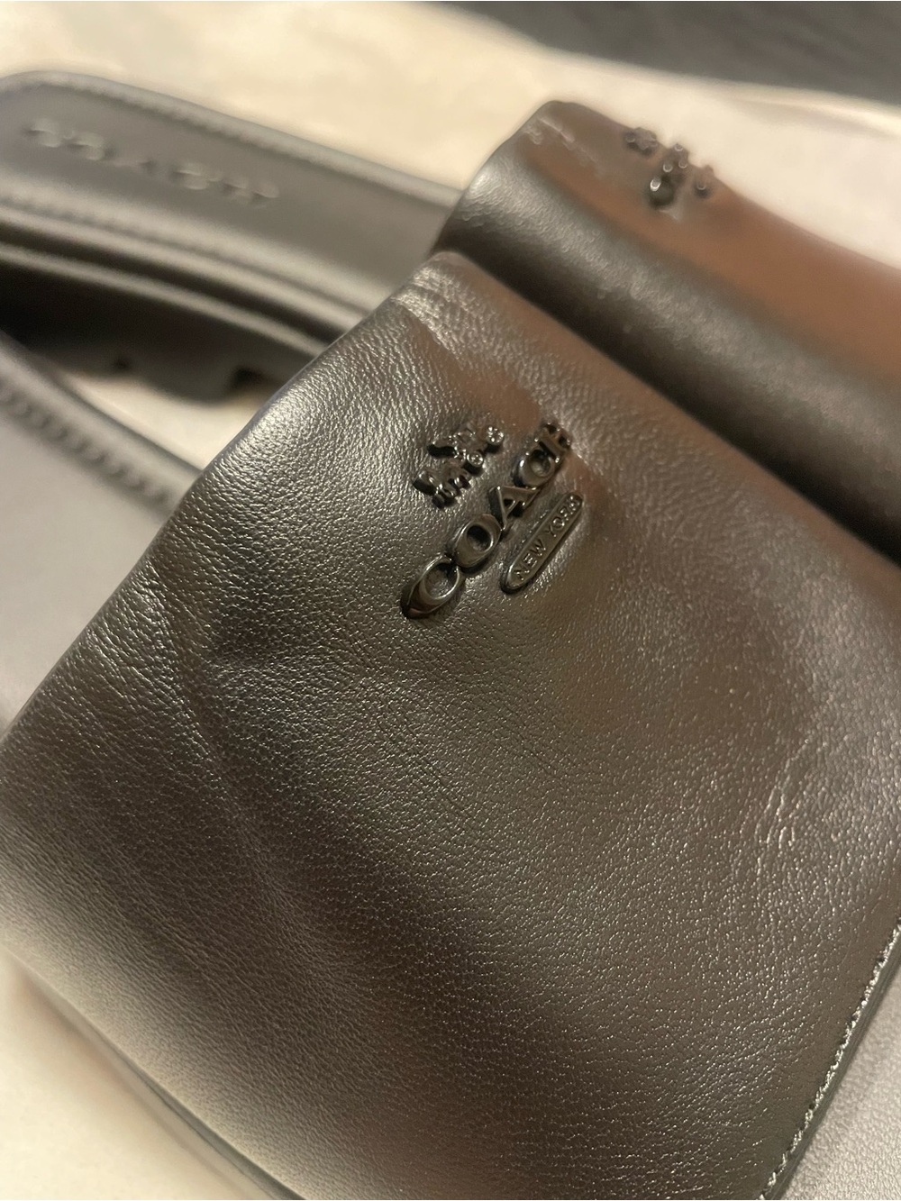 Coach Women Fiona Signature Coach Logo Leather Sandal Slide Sz 9.5 - Picture 6 of 6